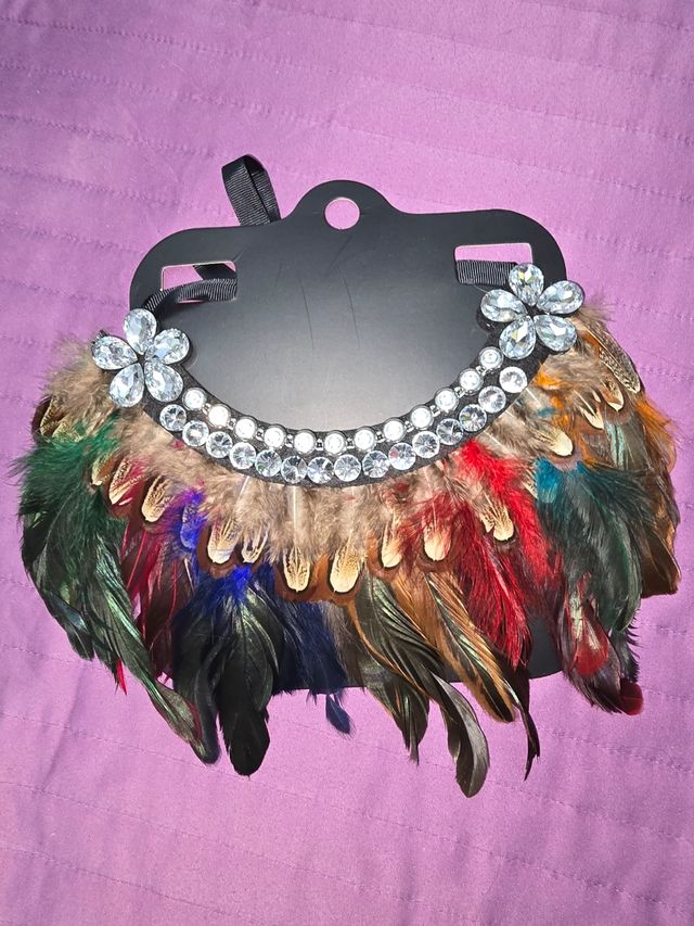 Lote 2gargantillas de plumas