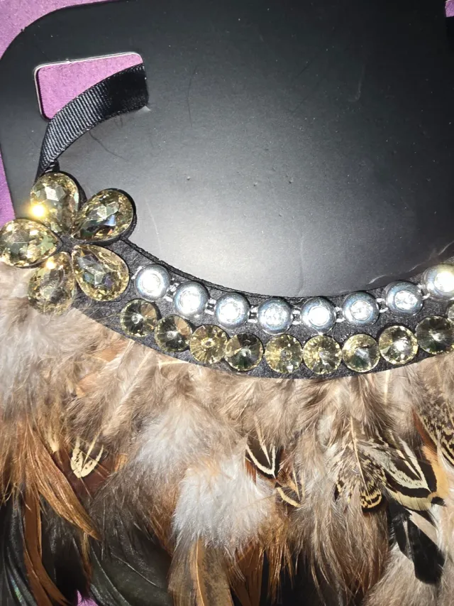 Lote 2gargantillas de plumas