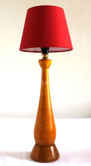 Lampada da comodino rossa in abete 44 cm