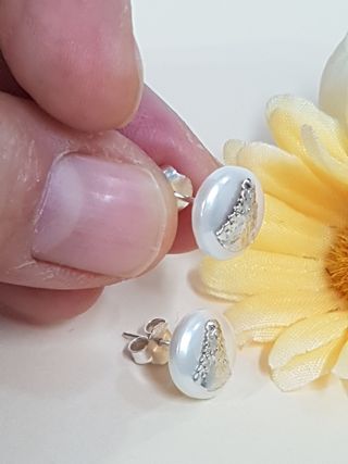 Pendientes Perla Virgen Rocío De Plata De Ley 925