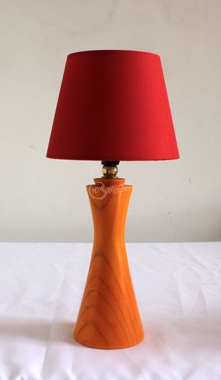 Lampada da comodino arancione/rossa in abete 36 cm