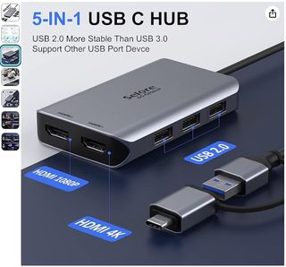 USB Hub Dual HDMI 5 en 2 MacBook