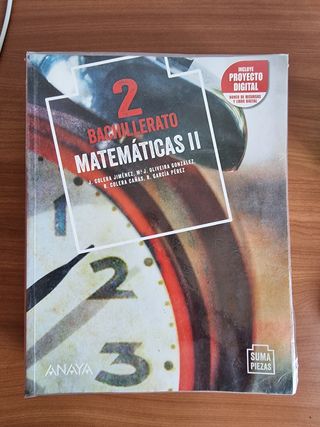 Libro Matemáticas 2 Bachillerato Anaya