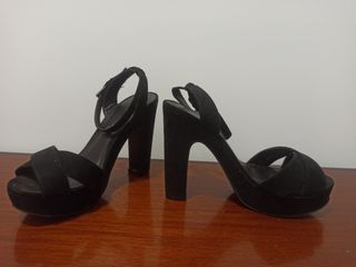 Sandalias tacon negro MaryPaz