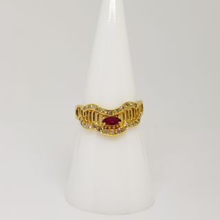 Anillo Oro 18k Rubí y Diamantes 0.26ct total