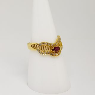 Anillo Oro 18k Rubí y Diamantes 0.26ct total