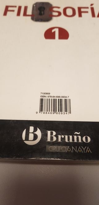 Libro  Filosofía 1 Bach.Editorial Bruño