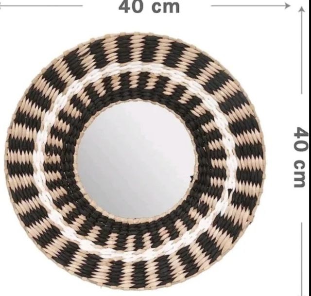 Espejo pared estilo boho. 40 cm