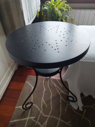 Mesa auxiliar de forja circular Ikea