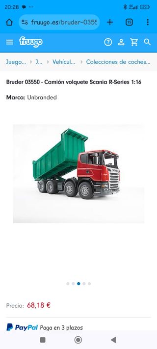 Camión Scania con volquete