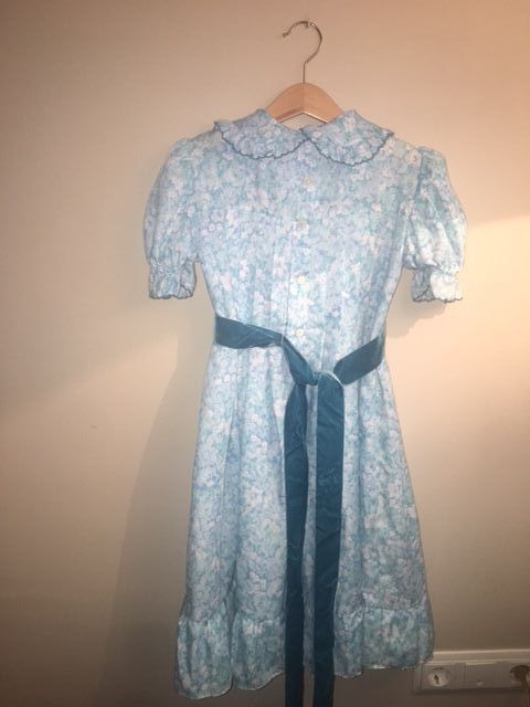 Vestido flores nido abeja niña Talla 7