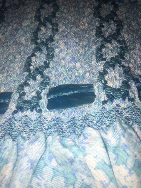 Vestido flores nido abeja niña Talla 7