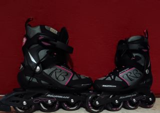 Patines RollerBlade, rodilleras y coderas
