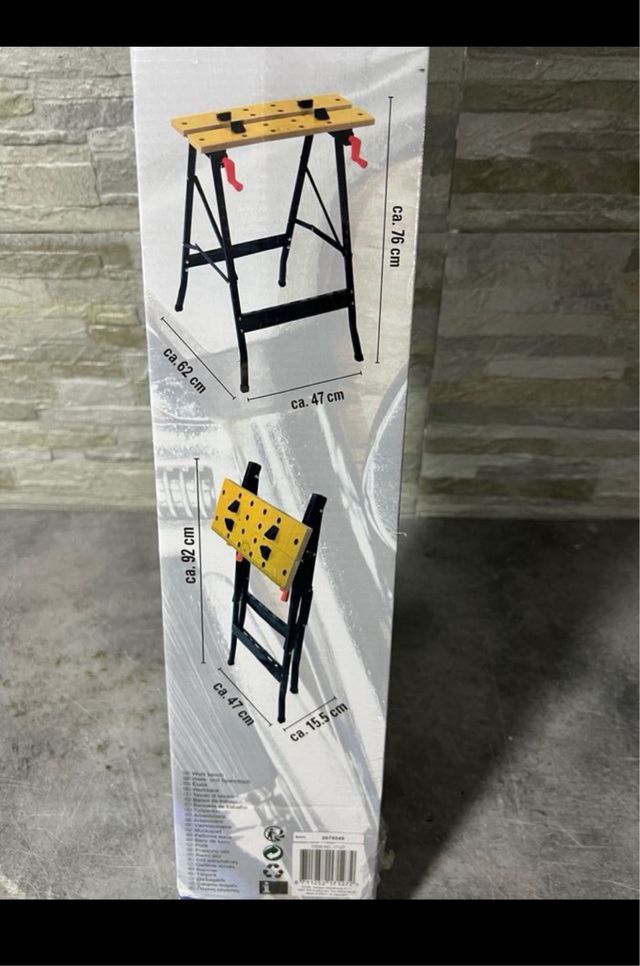 tavolo da lavoro regolabile apribile con misure