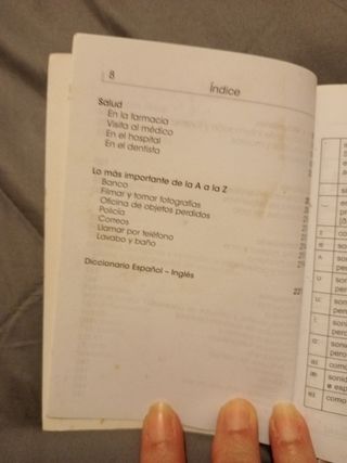 Libro guía de conversación y diccionario