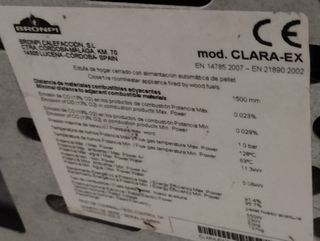 Stufa a pellet marca Bronpi; modello Clara