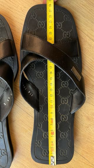GUCCI ZAPATILLAS SANDALIAS HOMBRE 41 NEGRAS 