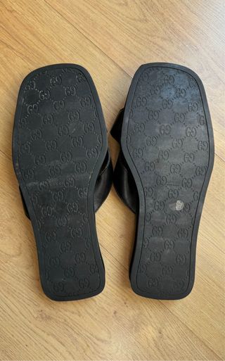GUCCI ZAPATILLAS SANDALIAS HOMBRE 41 NEGRAS 