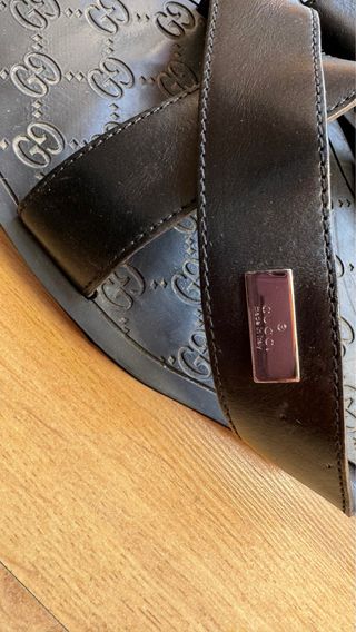 GUCCI ZAPATILLAS SANDALIAS HOMBRE 41 NEGRAS 