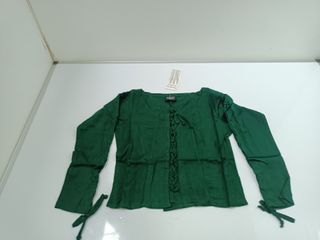 NUEVO - BLUSA MEDIEVAL VERDE LEONARDO CARBONE T.XS