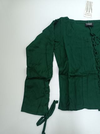 NUEVO - BLUSA MEDIEVAL VERDE LEONARDO CARBONE T.XS