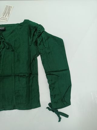 NUEVO - BLUSA MEDIEVAL VERDE LEONARDO CARBONE T.XS