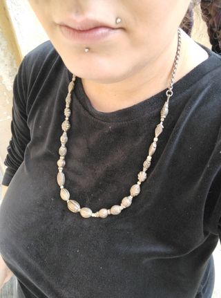 Collana collier girocollo in argento e madreperla