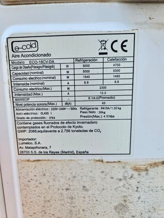 Aire acondicionado marca e-cool