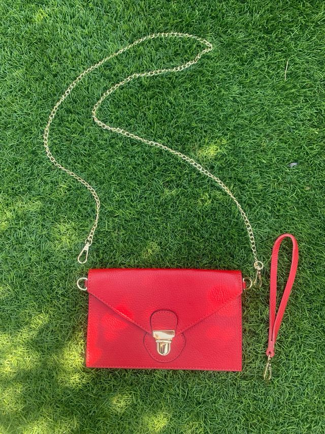 Mini Bolso Rojo Piel