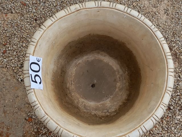 Macetero  decorado piedra 2 piezas 