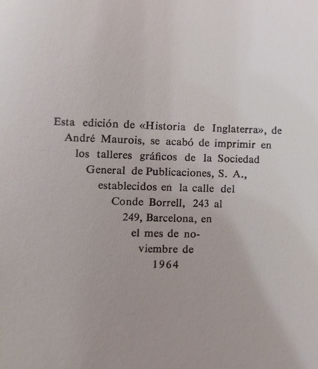 Libro "Historia de Inglaterra" de 1964