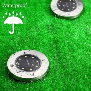 4 Lampade Fari LED Solare Esterno Giardino 8 Led