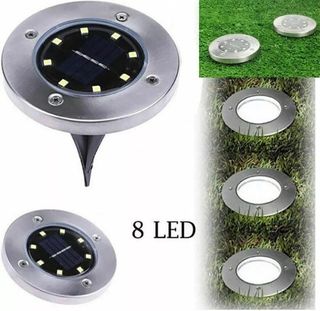 4 Lampade Fari LED Solare Esterno Giardino 8 Led