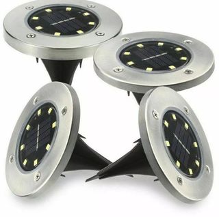 4 Lampade Fari LED Solare Esterno Giardino 8 Led