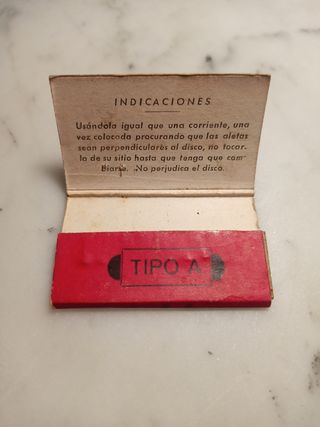 Caja agujas gramófono cartón