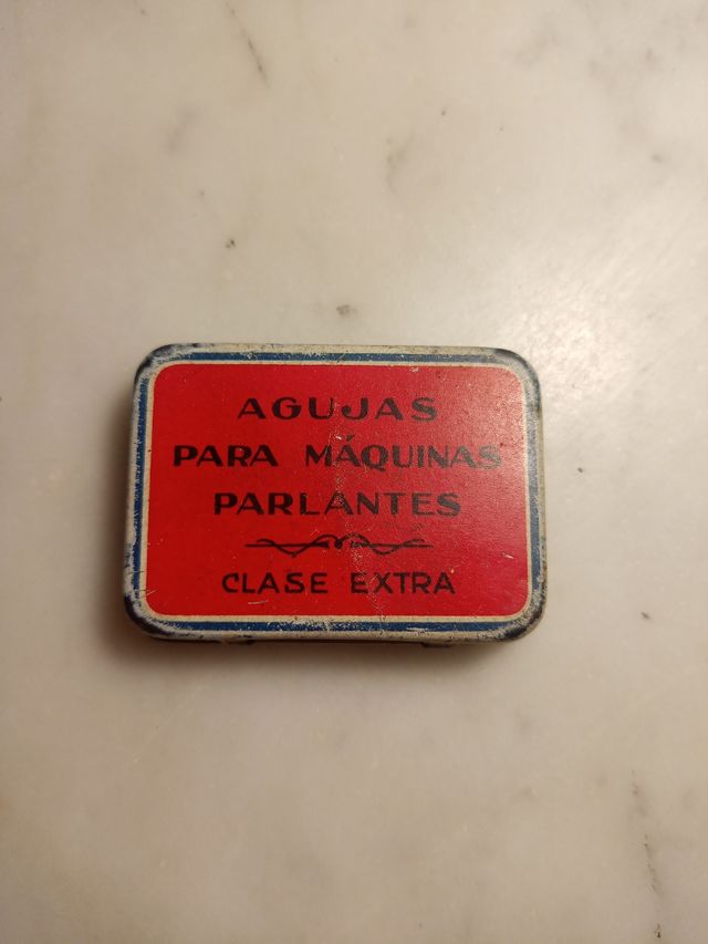 Caja metálica agujas gramófono