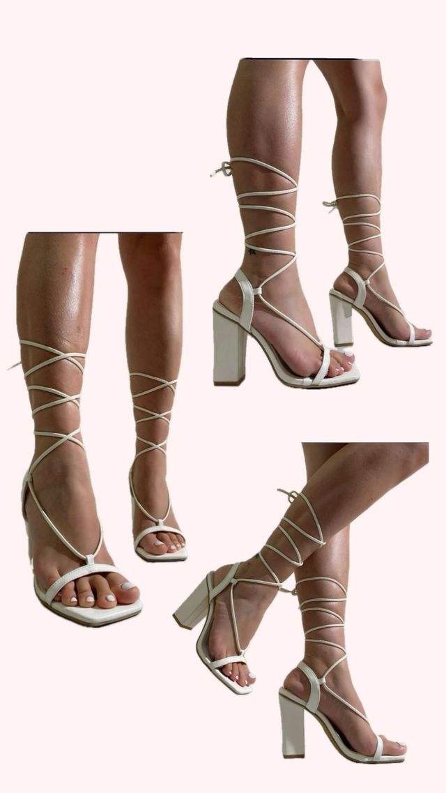 Sandalias de tacon tiras trenzadas