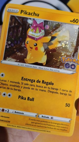 Pikachu Holo Swirl carta pokemon promo