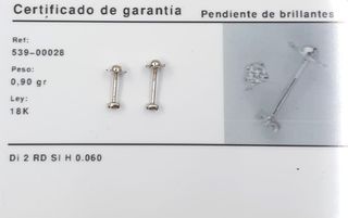 PENDIENTES ORO 18K BRILLANTES 0.060 CT