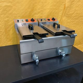 💥 Freidora Eléctrica 8+8 Lts con Grifo Caterina