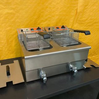 💥 Freidora Eléctrica 8+8 Lts con Grifo Caterina