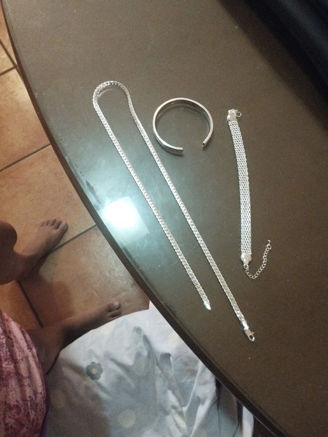 Pulsera,brazalete y collar PLATA