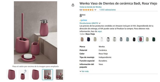 🆕 Wenko Vaso de Dientes de cerámica Badi