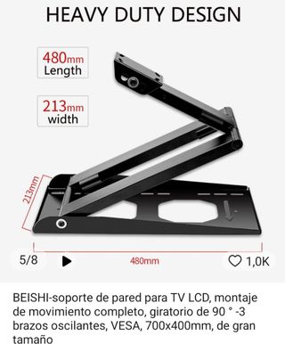 SOPORTE PARED SMART TV 55 muy robusto..