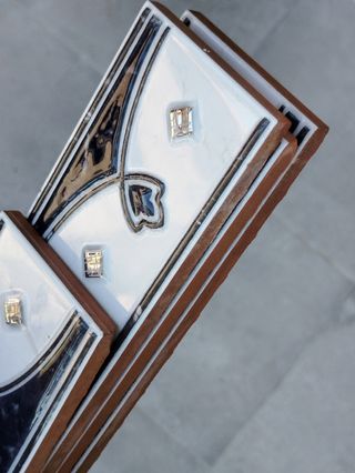 Lote 4 azulejos decorativos azul y blanco