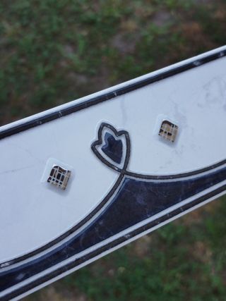 Lote 4 azulejos decorativos azul y blanco