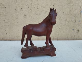 Lotto 6 cavalli cavallini cinesi Wang Mu in legno