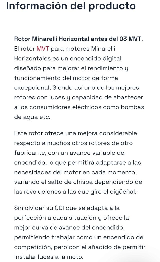 Rotor MVT DDdigital minarelli horizontal