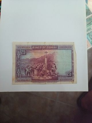 Billete 25 pesetas año 1925. 