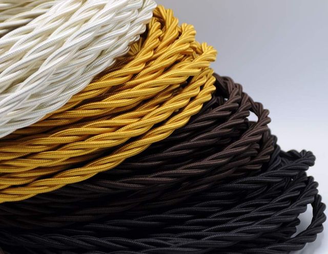Cable textil TRENZADO MARRÓN Klartext Bella Époque